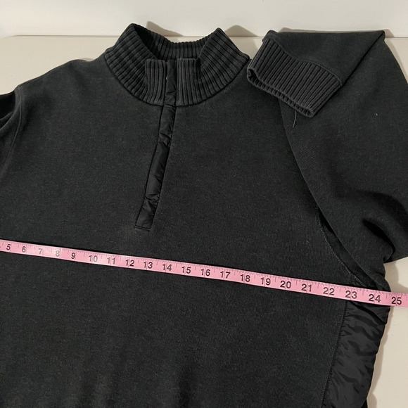 Hugo Boss Mens Black Cotton Quarter Zip Pullover Sweater Nylon Side Panels XXL